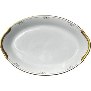Warwick Large Oval Serving Platter White Gold Rim 17”X 12” Discontinued WAR152